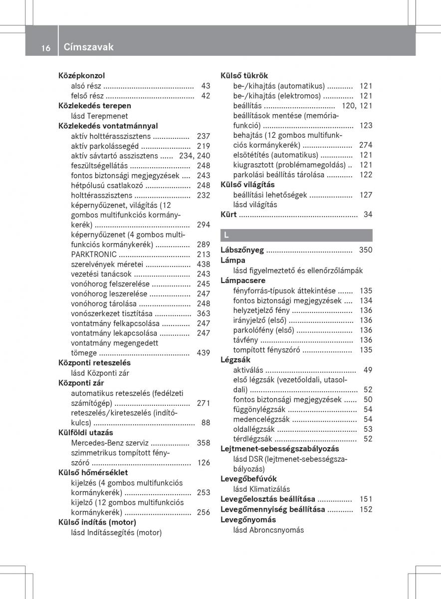 Mercedes Benz GLK Class X204 Kezelesi utmutato / page 18