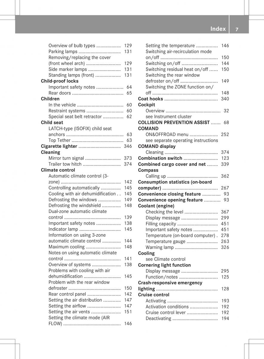 Mercedes Benz ML Class W166 owners manual / page 9