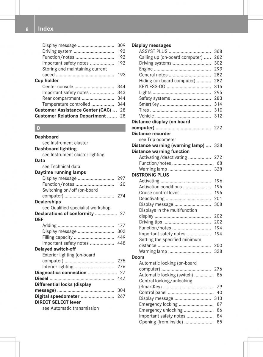 Mercedes Benz ML Class W166 owners manual / page 10