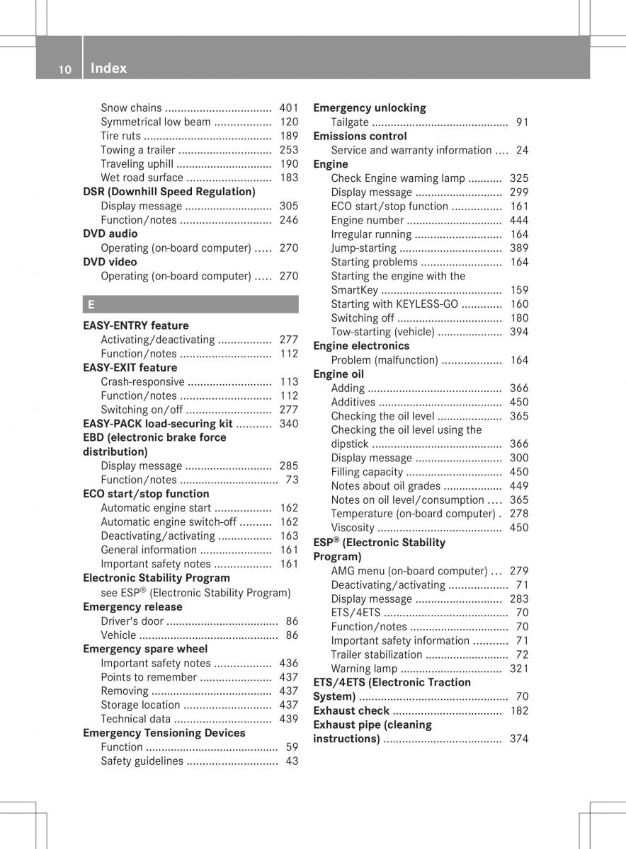Mercedes Benz ML Class W166 owners manual / page 12
