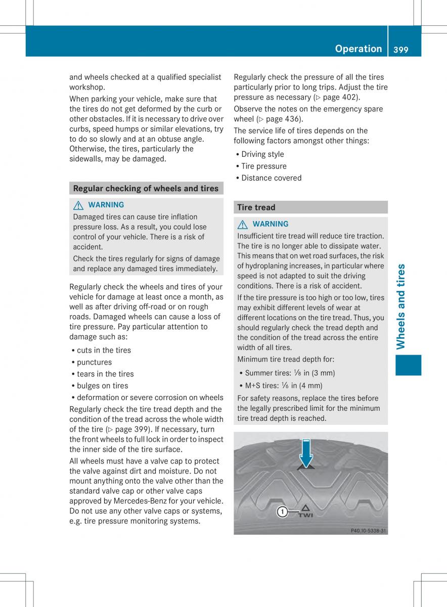 Mercedes Benz ML Class W166 owners manual / page 401
