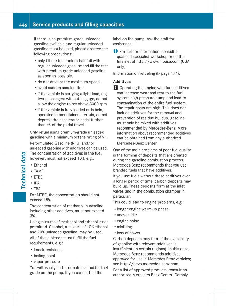 Mercedes Benz ML Class W166 owners manual / page 448