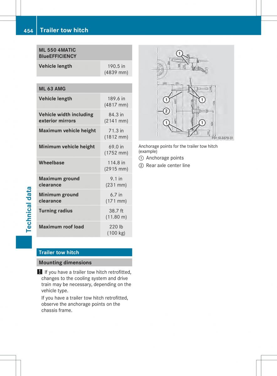 Mercedes Benz ML Class W166 owners manual / page 456