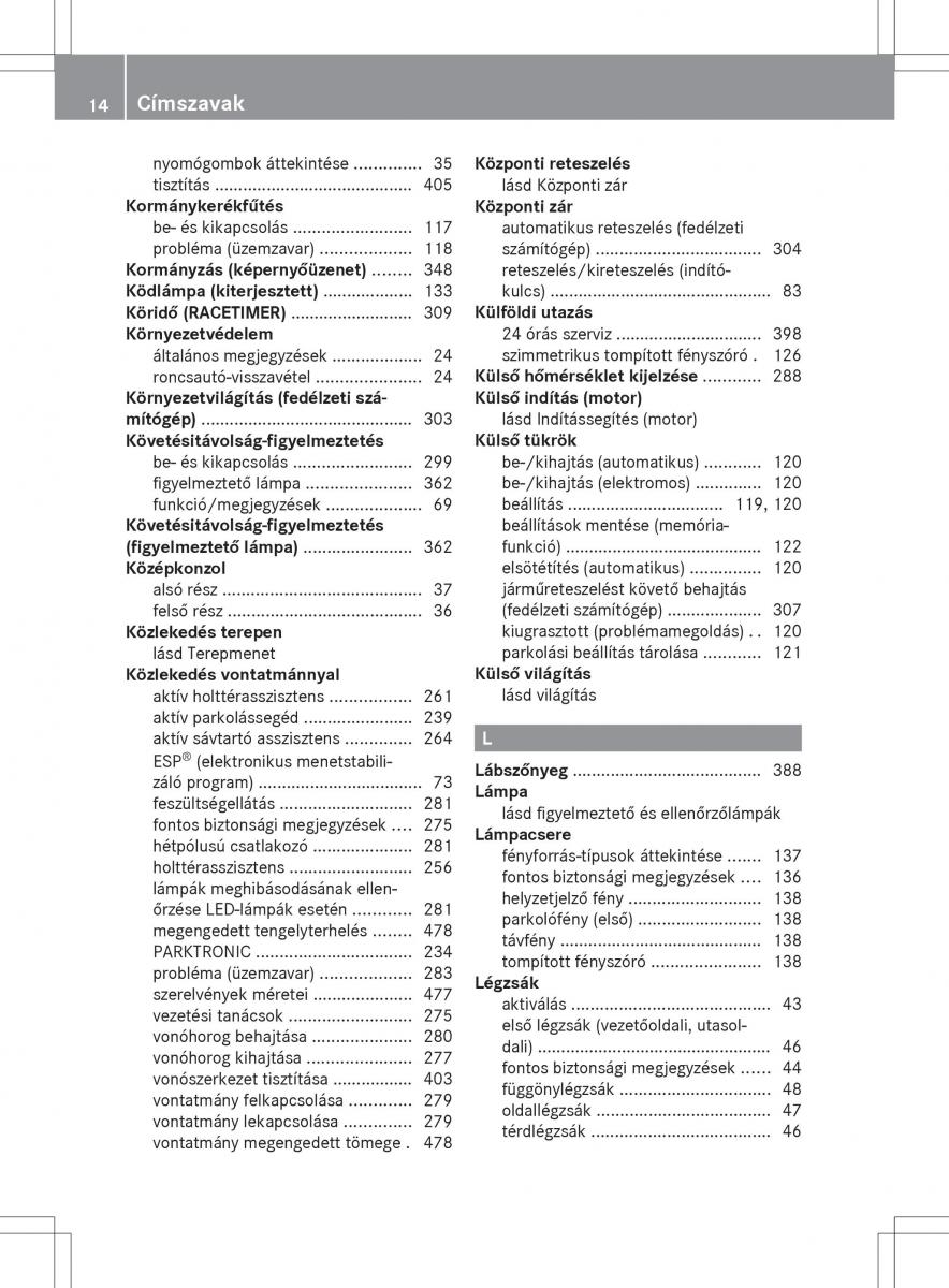 Mercedes Benz ML Class W166 Kezelesi utmutato / page 16