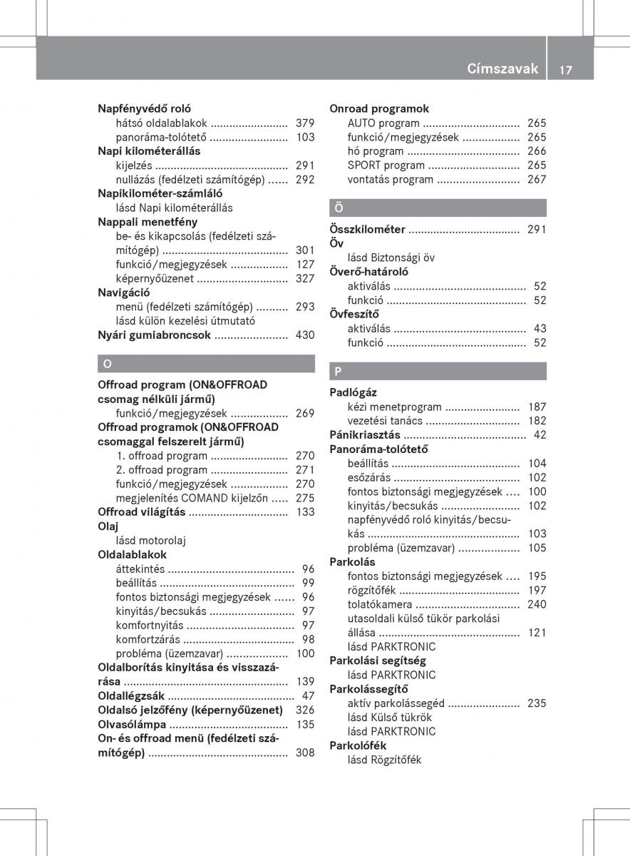 Mercedes Benz ML Class W166 Kezelesi utmutato / page 19