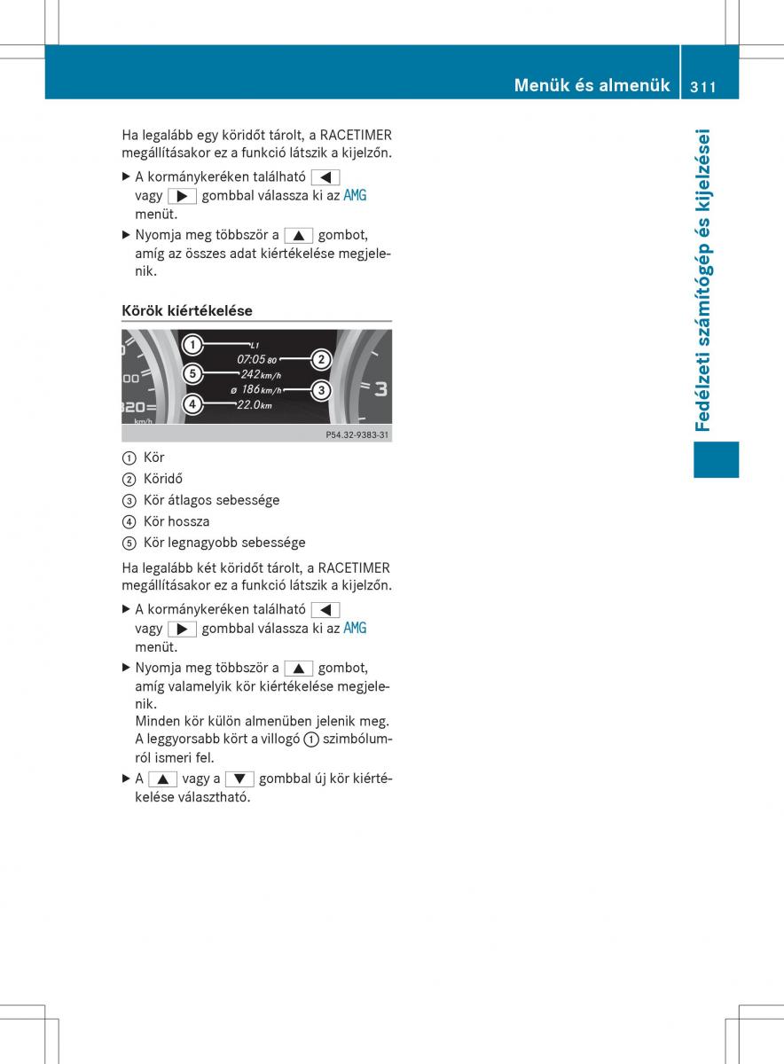 Mercedes Benz ML Class W166 Kezelesi utmutato / page 313