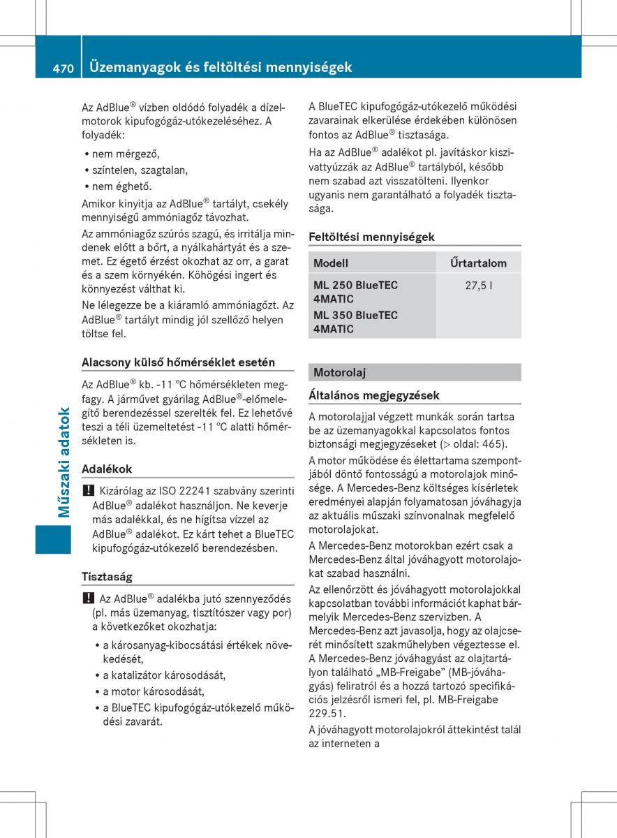 Mercedes Benz ML Class W166 Kezelesi utmutato / page 472