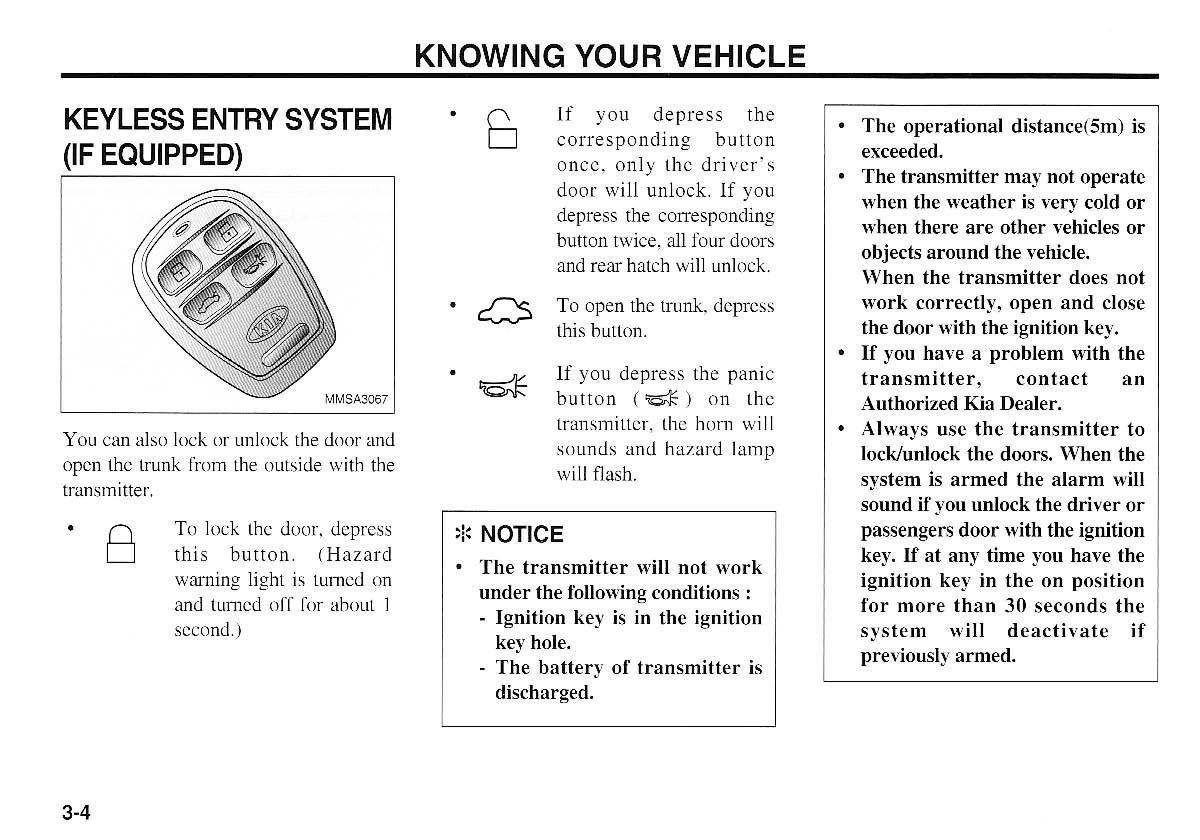 KIA Magentis I 1 owners manual / page 14