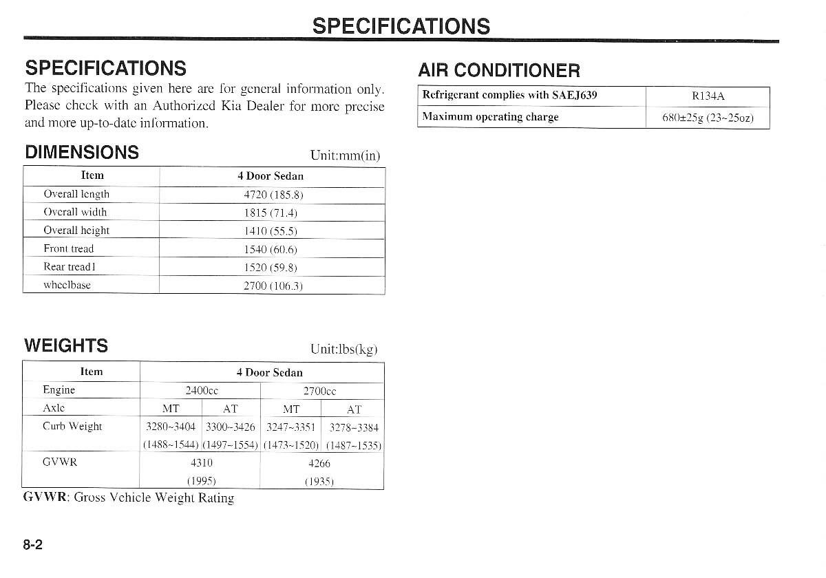 KIA Magentis I 1 owners manual / page 218