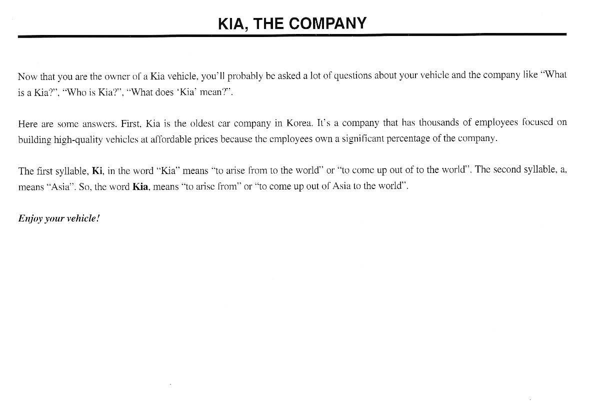 KIA Magentis I 1 owners manual / page 2