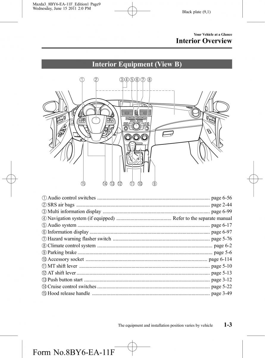 Mazda 3 II 2 owners manual / page 9