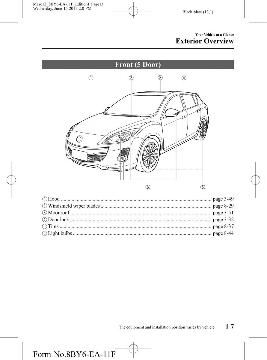 Mazda 3 II 2 owners manual / page 13