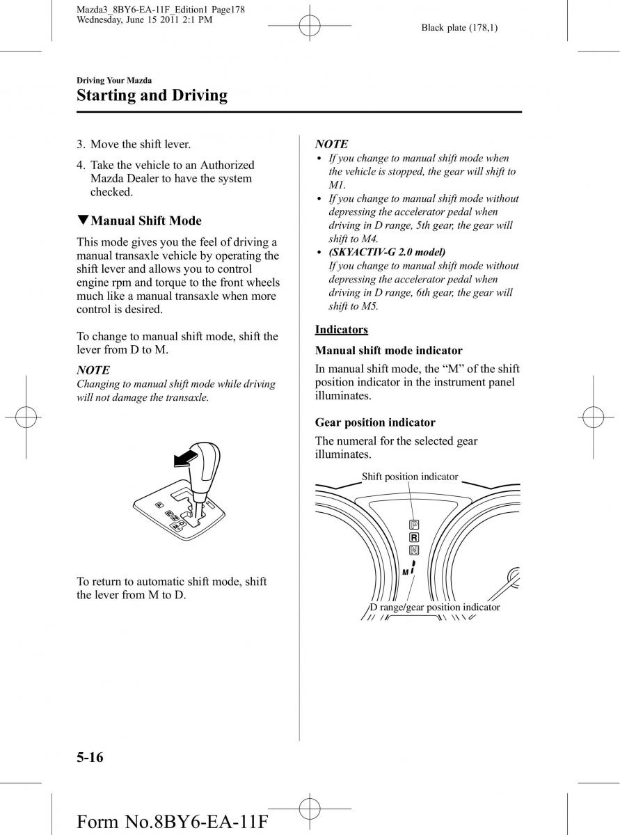 Mazda 3 II 2 owners manual / page 178