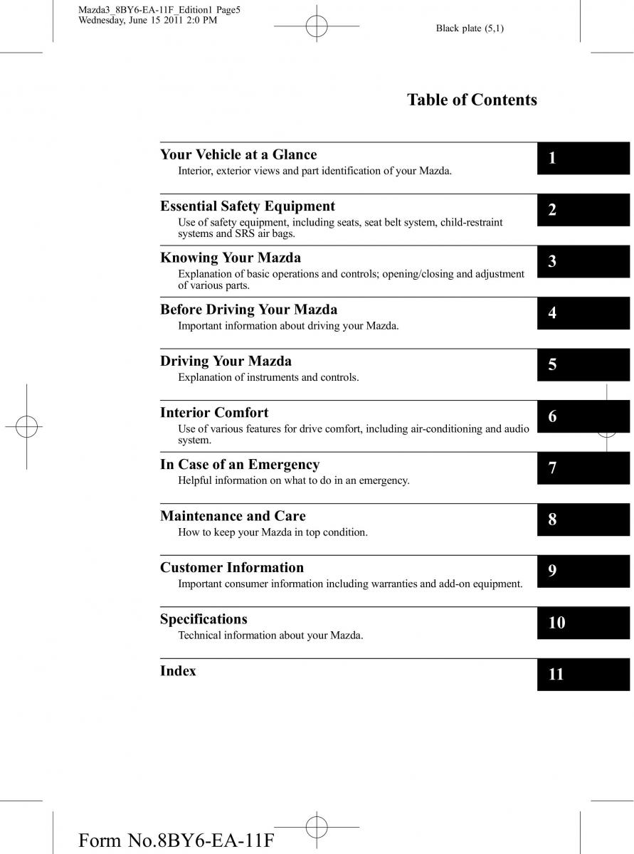 Mazda 3 II 2 owners manual / page 5