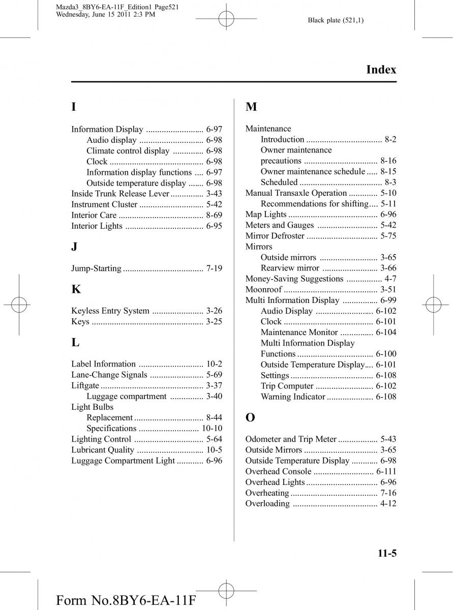 Mazda 3 II 2 owners manual / page 521