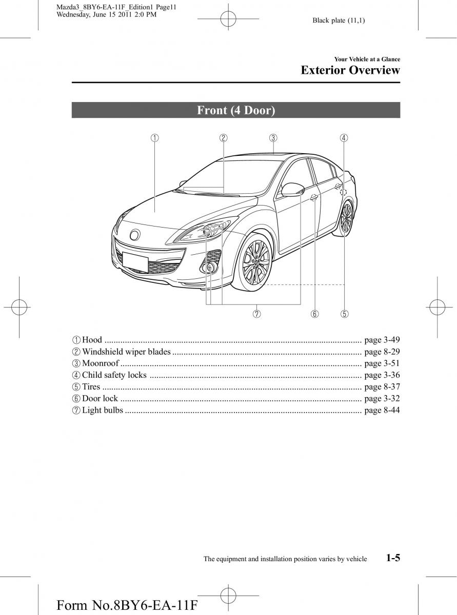 Mazda 3 II 2 owners manual / page 11