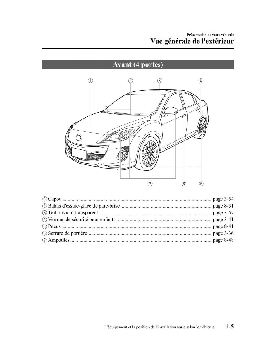 Mazda 3 II 2 manuel du proprietaire / page 12