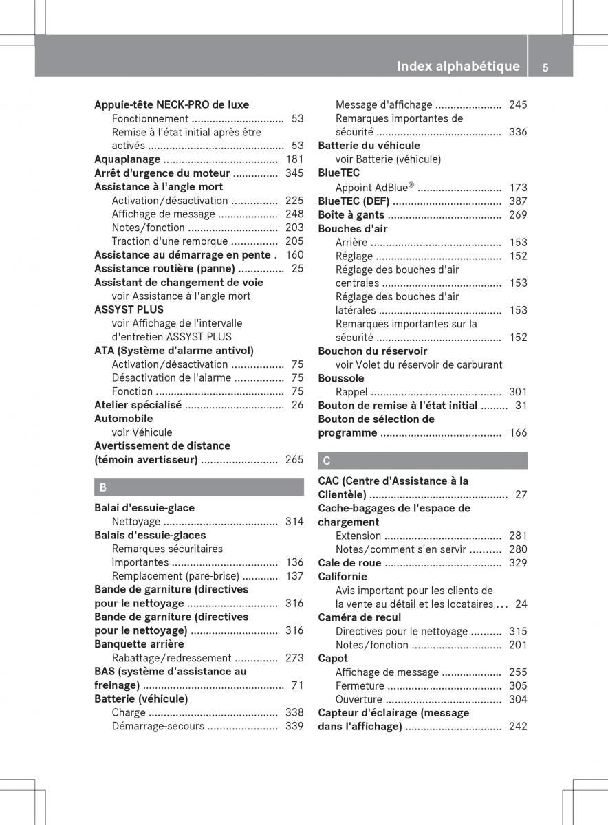 Mercedes Benz R Class manuel du proprietaire / page 7