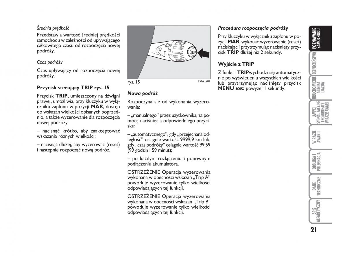 Abarth 500 instrukcja obslugi / page 22