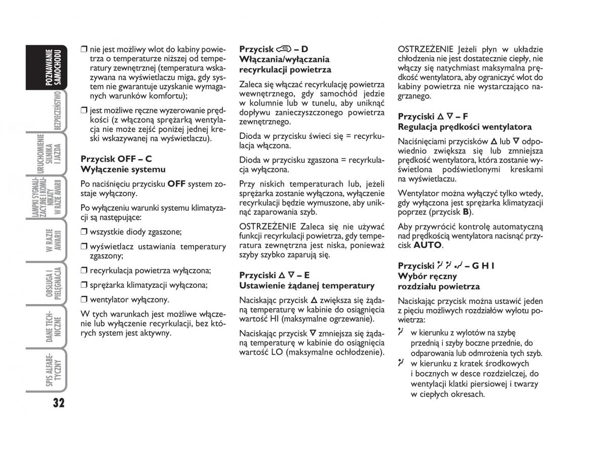 Abarth 500 instrukcja obslugi / page 33