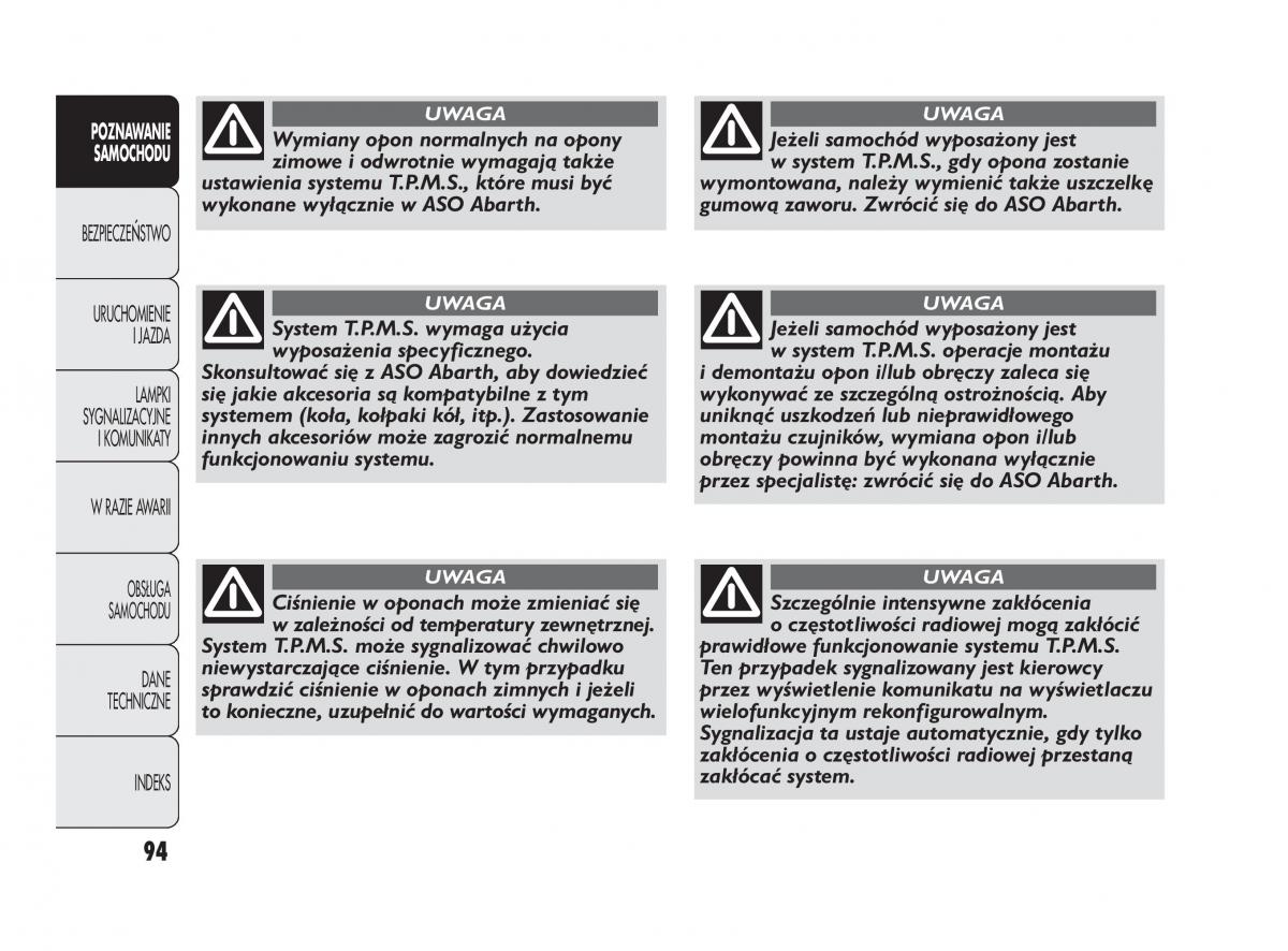 Abarth Punto instrukcja obslugi / page 95
