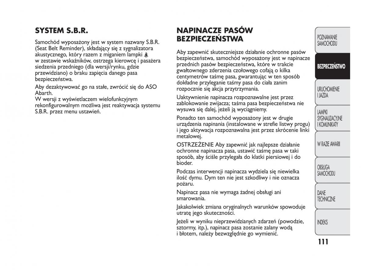 Abarth Punto instrukcja obslugi / page 112