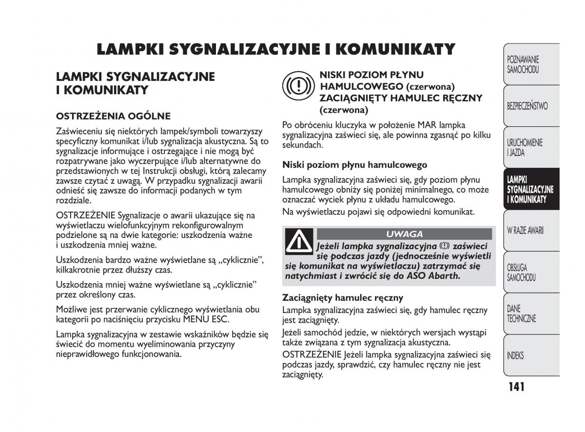 Abarth Punto instrukcja obslugi / page 142