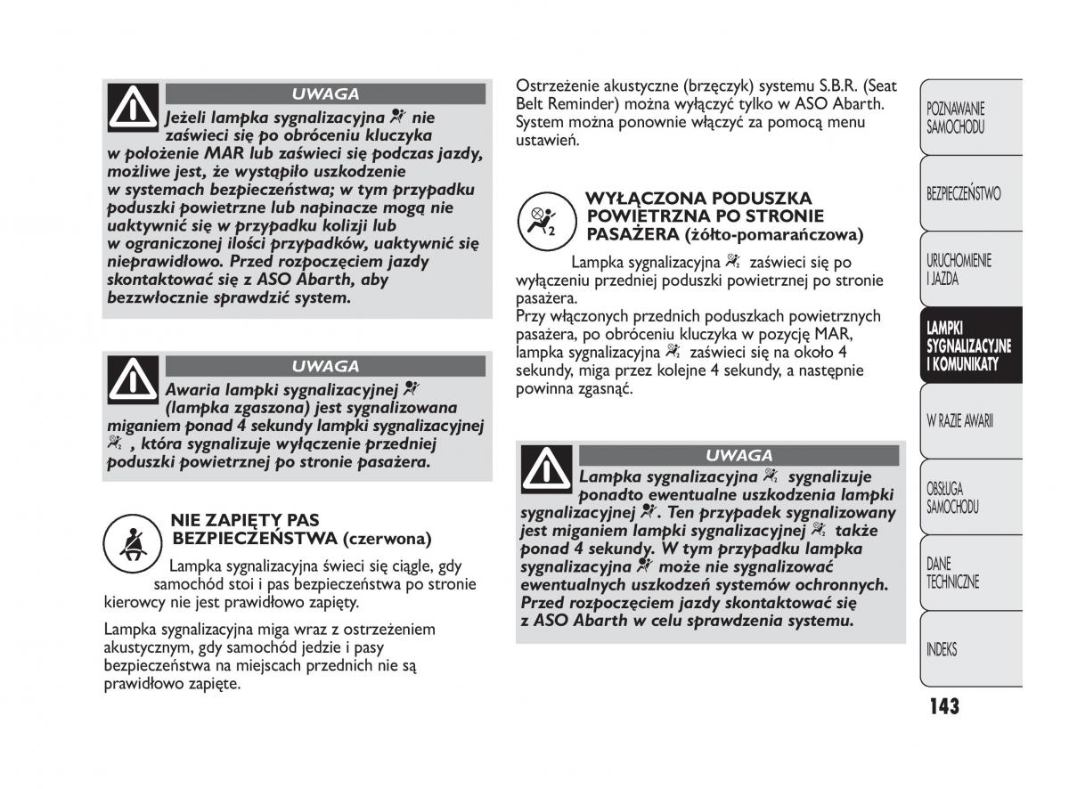 Abarth Punto instrukcja obslugi / page 144