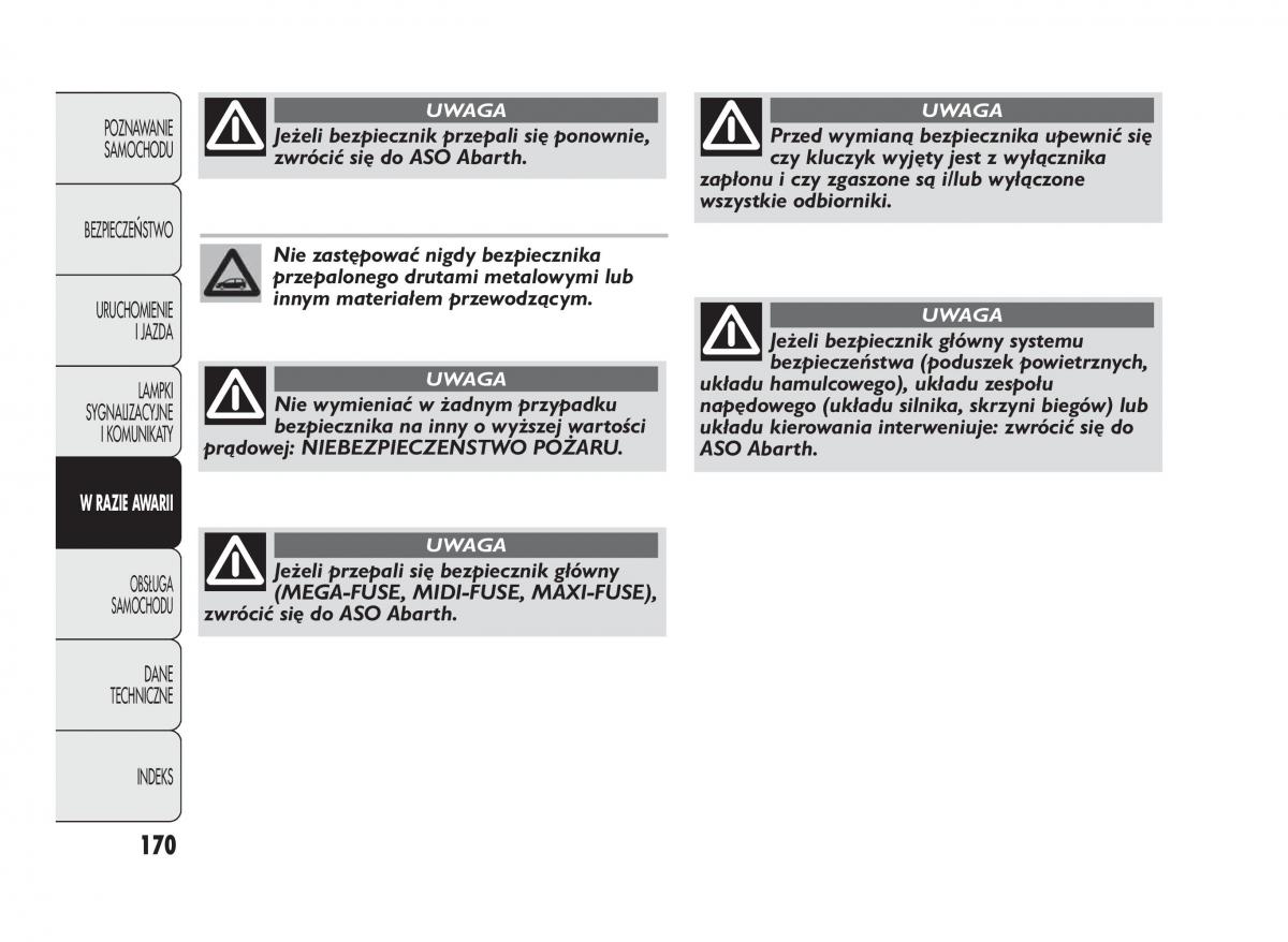 Abarth Punto instrukcja obslugi / page 171