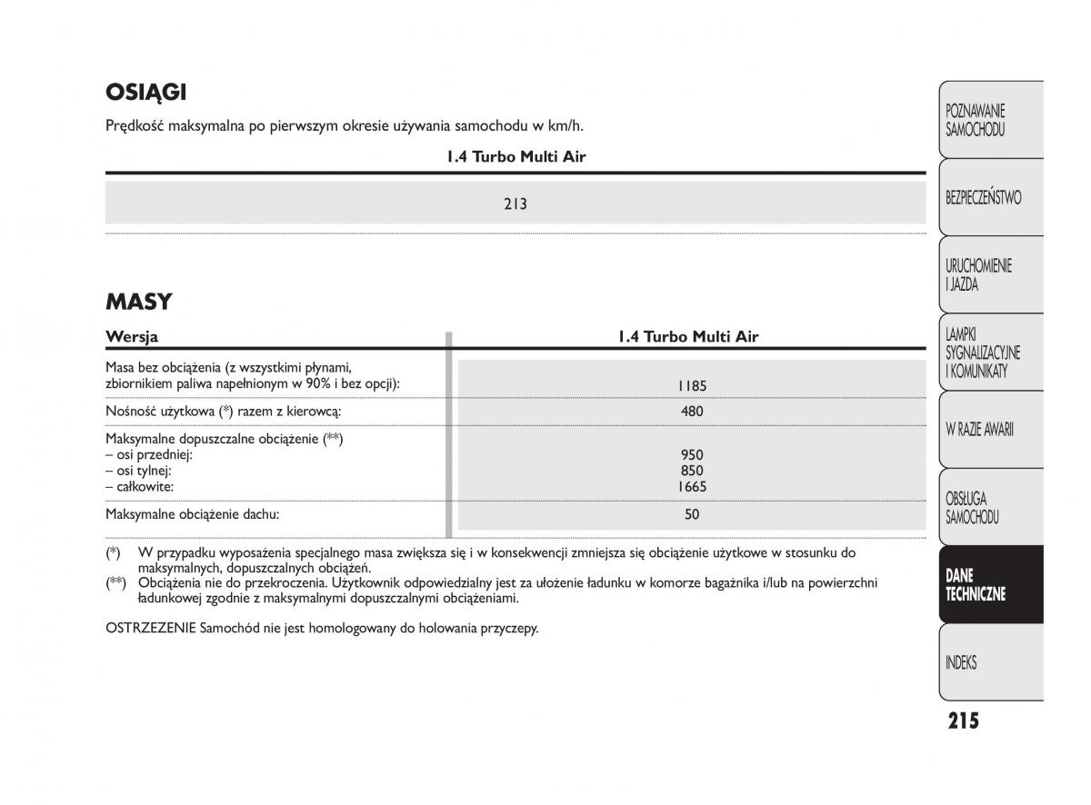 Abarth Punto instrukcja obslugi / page 216