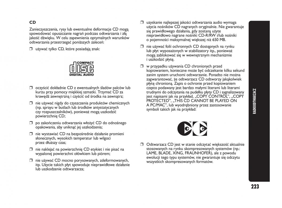 Abarth Punto instrukcja obslugi / page 224