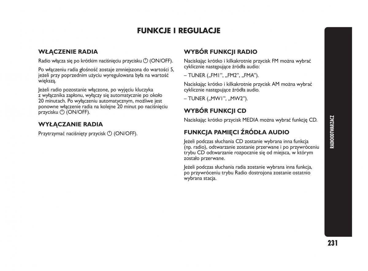 Abarth Punto instrukcja obslugi / page 232