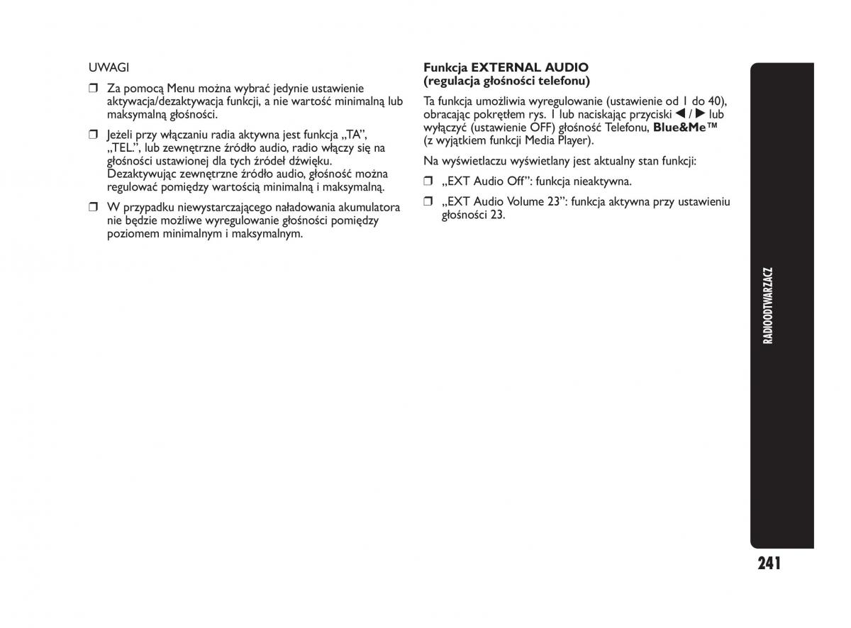 Abarth Punto instrukcja obslugi / page 242