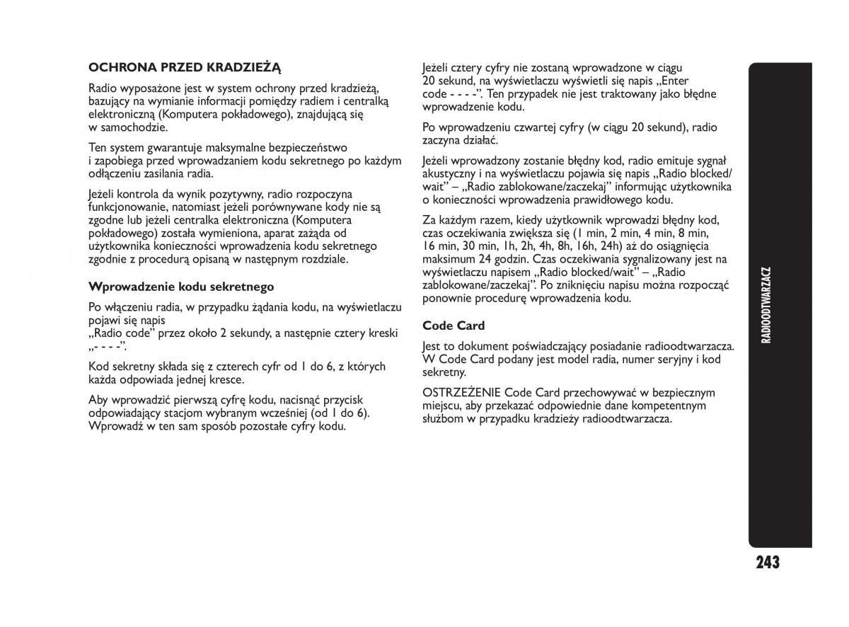Abarth Punto instrukcja obslugi / page 244