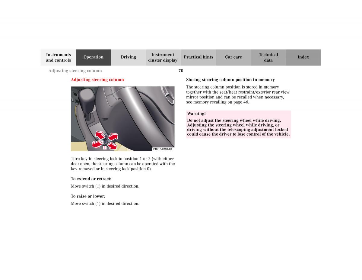 Mercedes Benz SL R129 owners manual / page 74