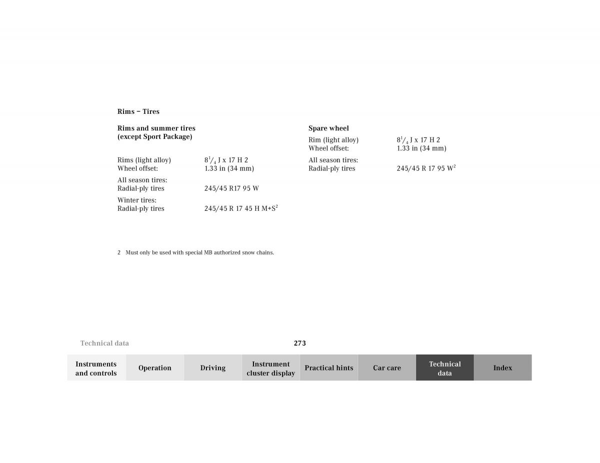 Mercedes Benz SL R129 owners manual / page 277