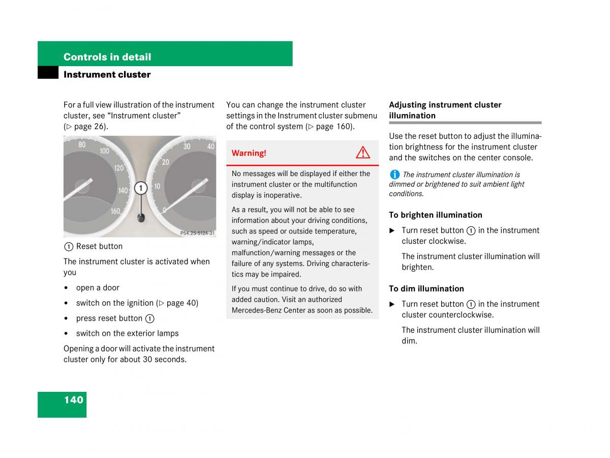 Mercedes Benz SL R230 owners manual / page 141