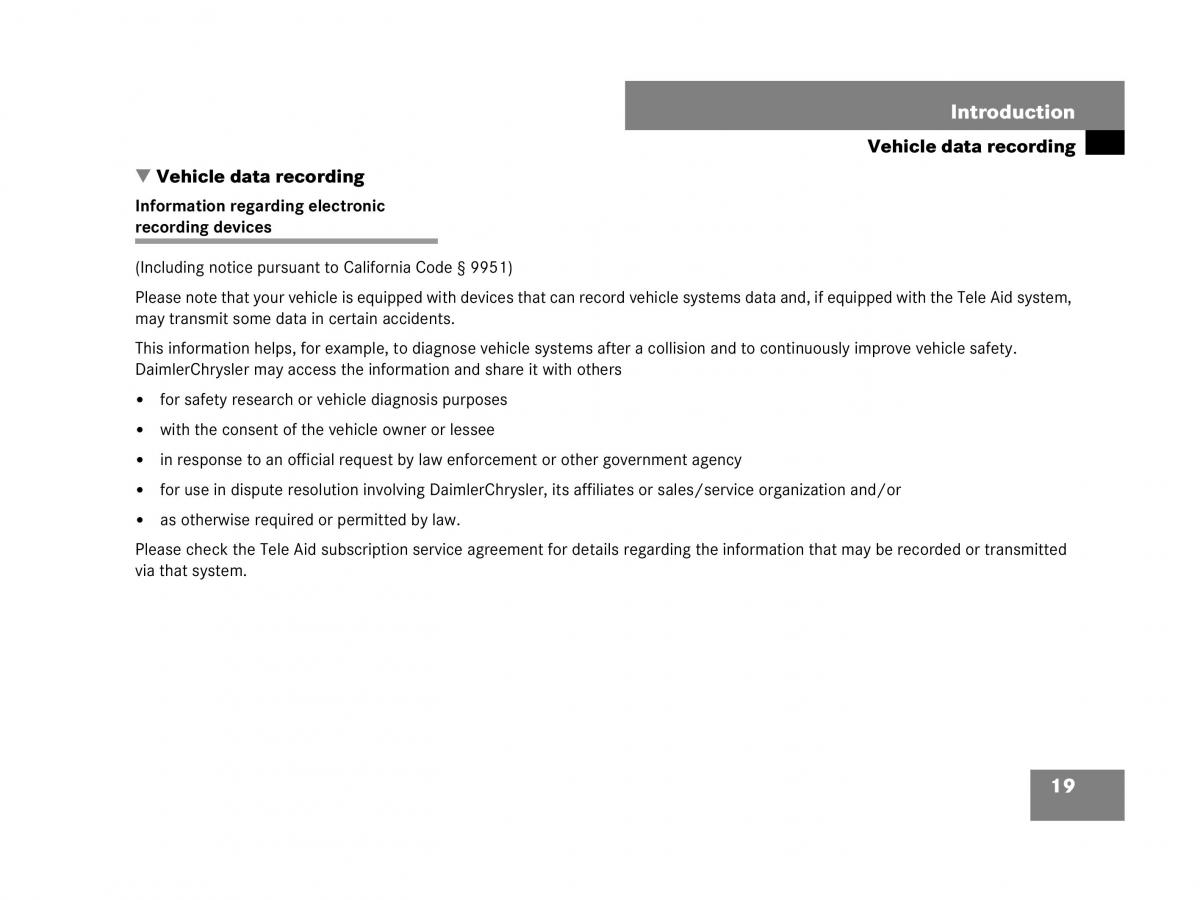 Mercedes Benz SL R230 owners manual / page 19