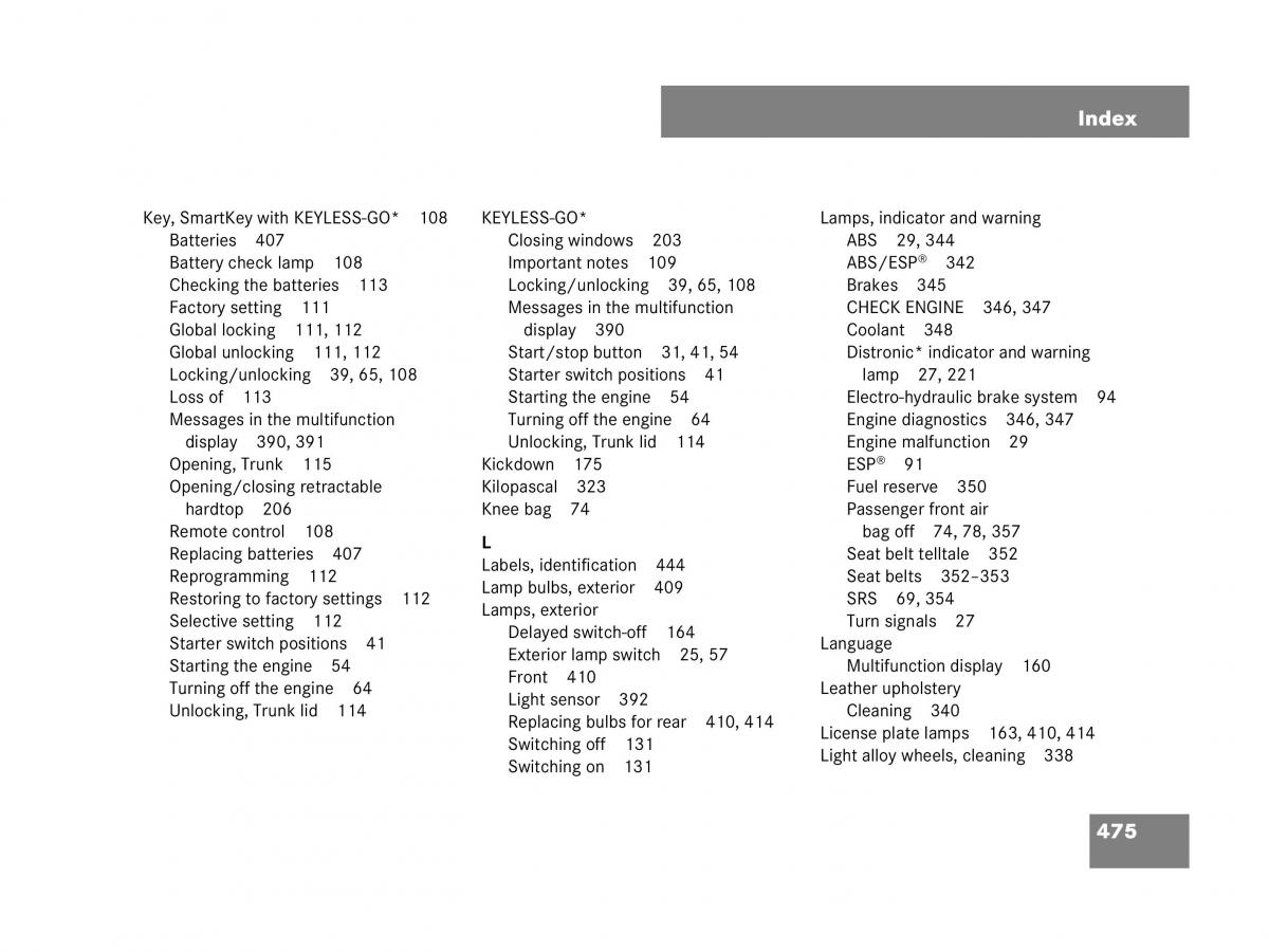 Mercedes Benz SL R230 owners manual / page 476