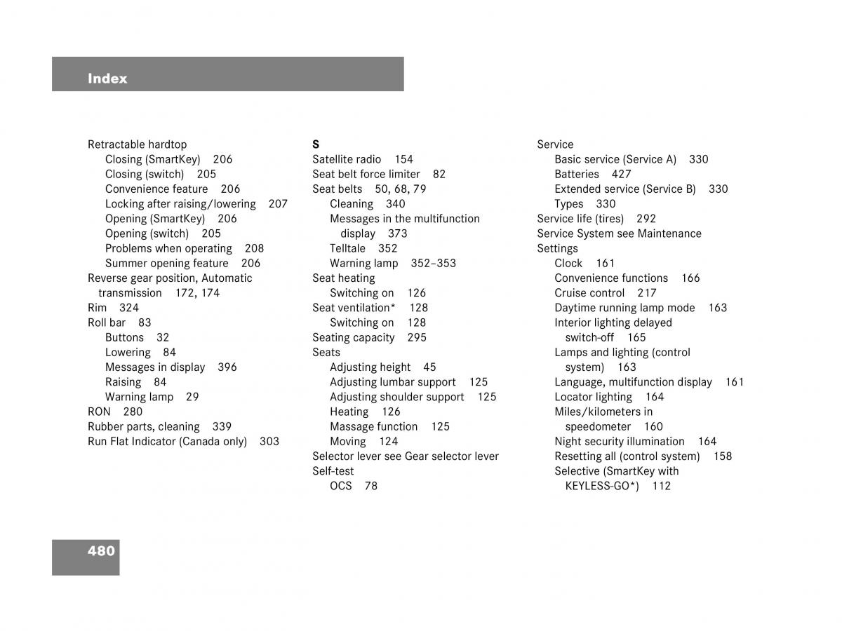 Mercedes Benz SL R230 owners manual / page 481