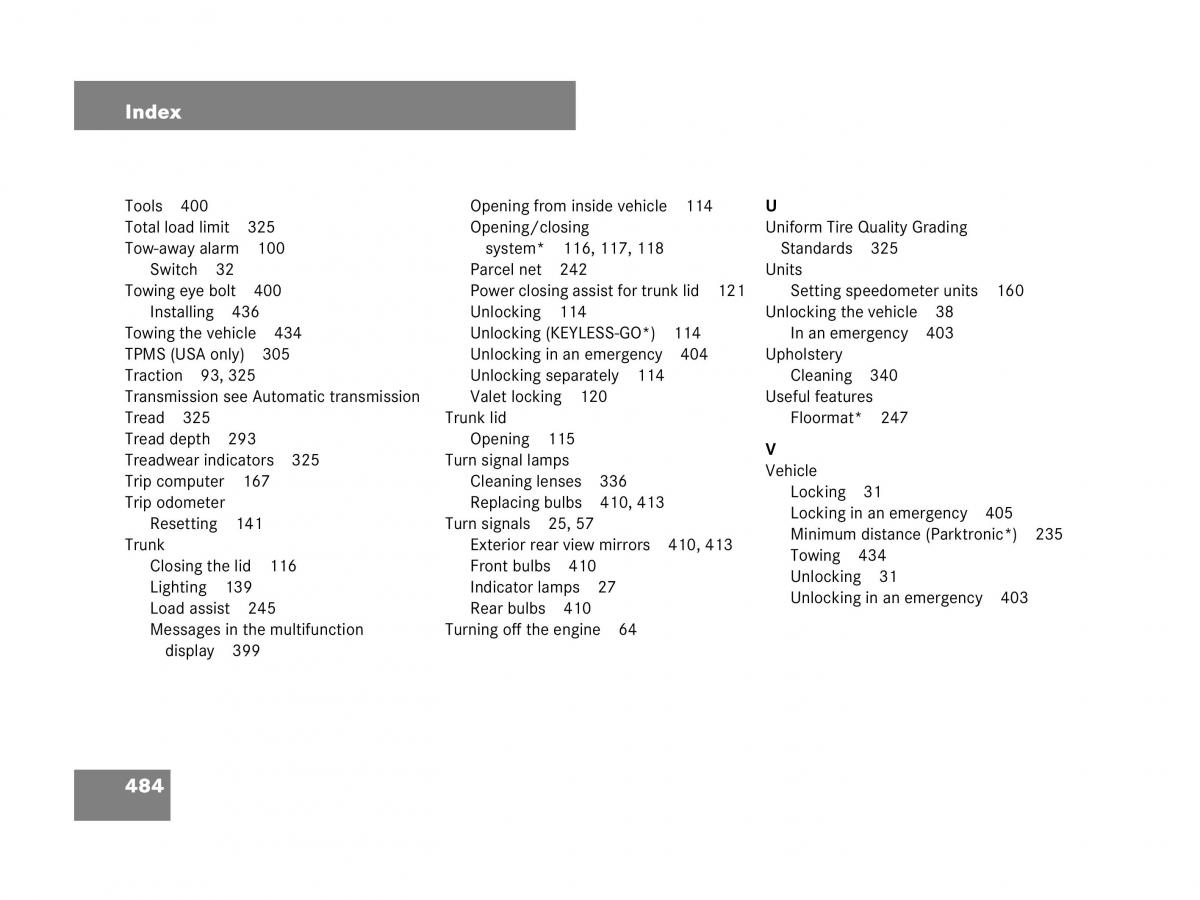 Mercedes Benz SL R230 owners manual / page 485