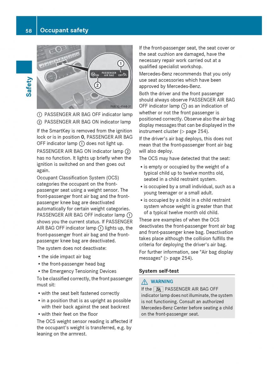 Mercedes Benz SL R231 owners manual / page 60