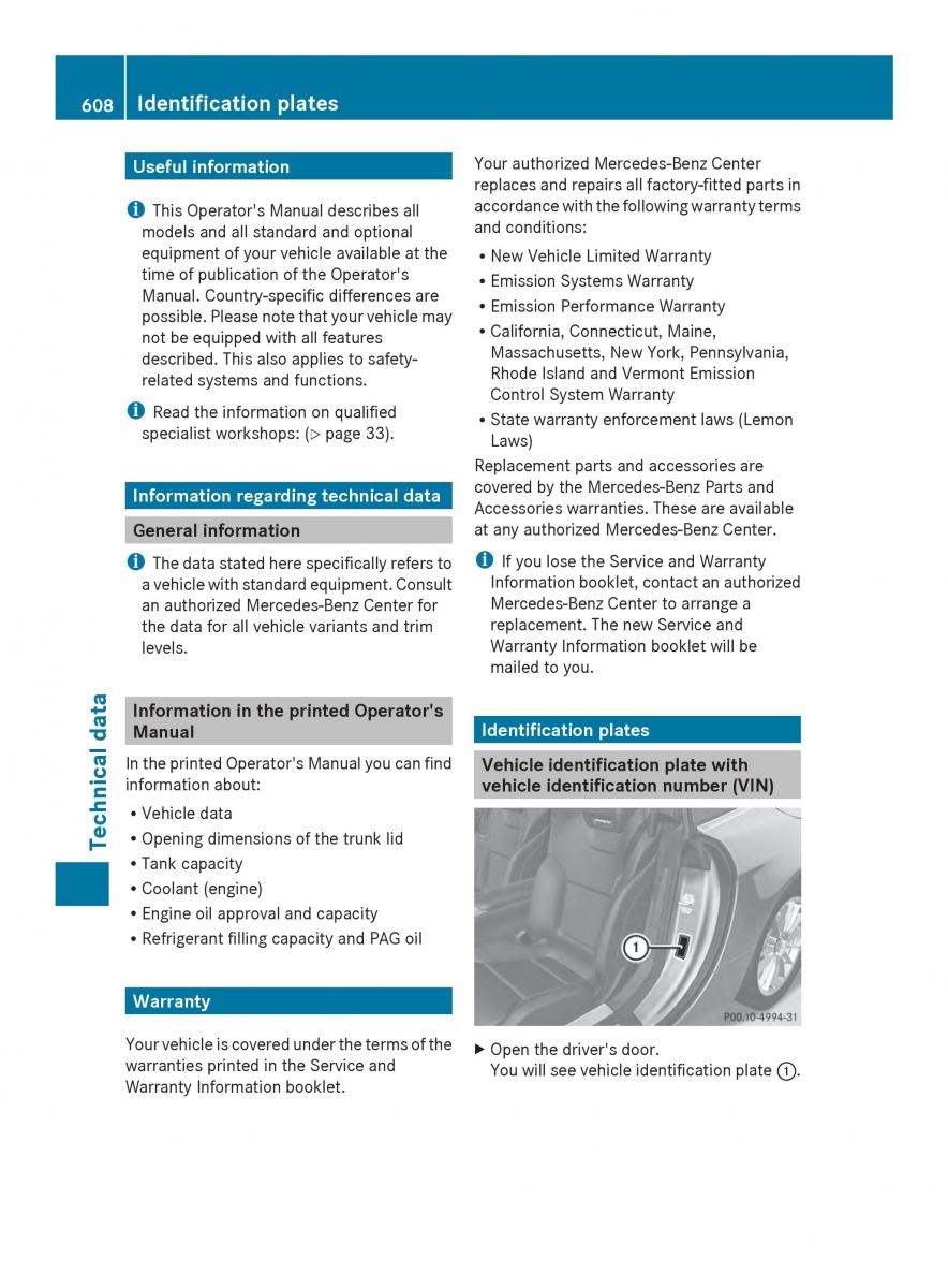 Mercedes Benz SL R231 owners manual / page 610