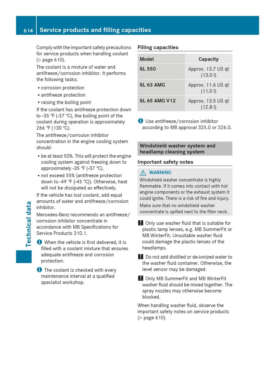 Mercedes Benz SL R231 owners manual / page 616