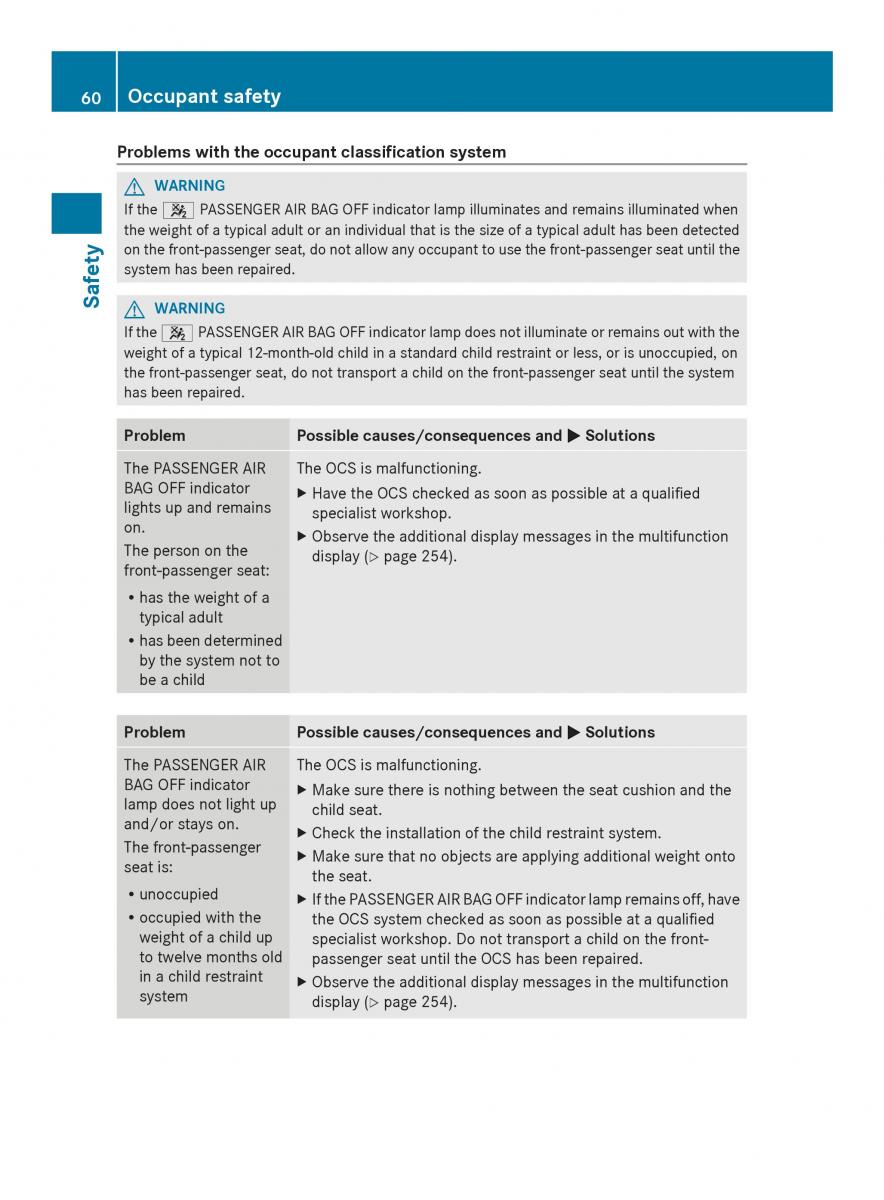 Mercedes Benz SL R231 owners manual / page 62