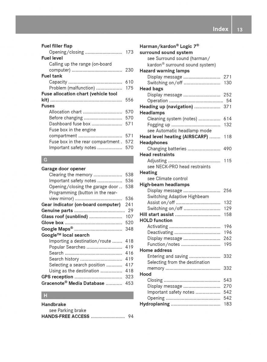 Mercedes Benz SL R231 owners manual / page 15