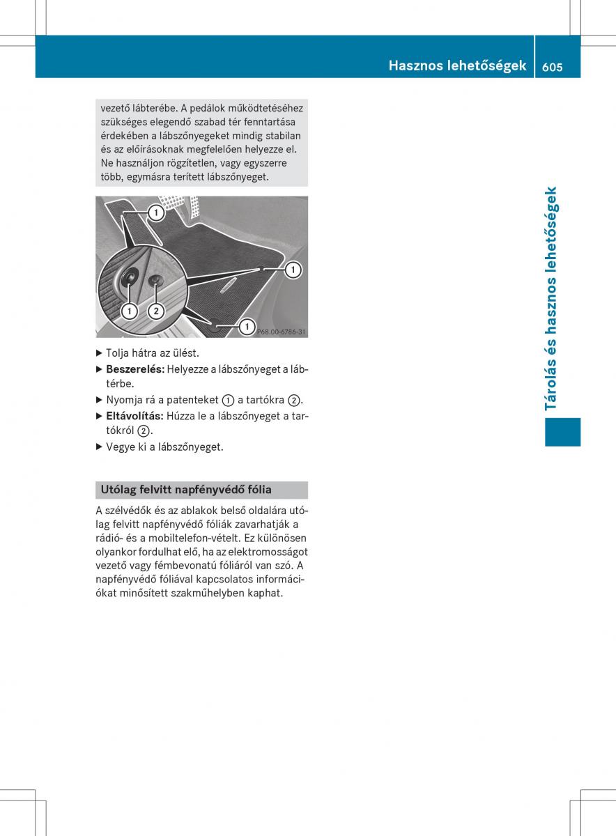 Mercedes Benz SL R231 Kezelesi utmutato / page 607