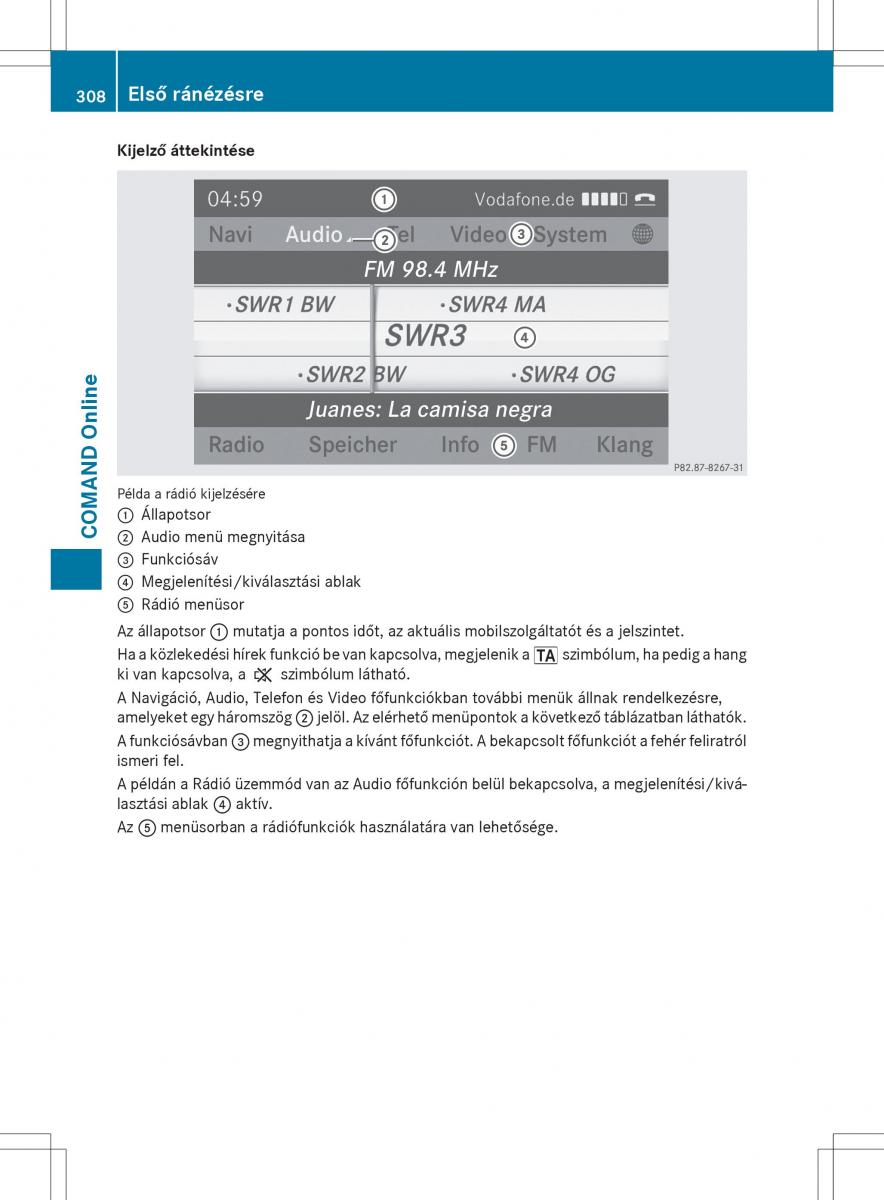 Mercedes Benz SL R231 Kezelesi utmutato / page 310