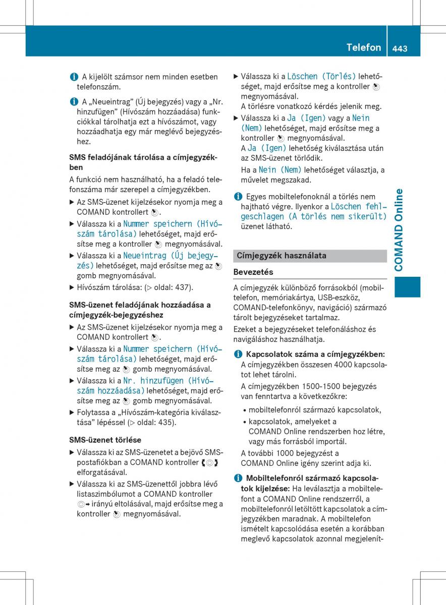 Mercedes Benz SL R231 Kezelesi utmutato / page 445