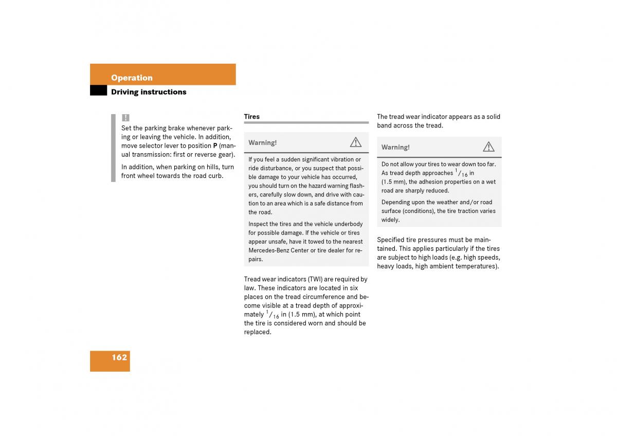 Mercedes Benz SLK R170 owners manual / page 162